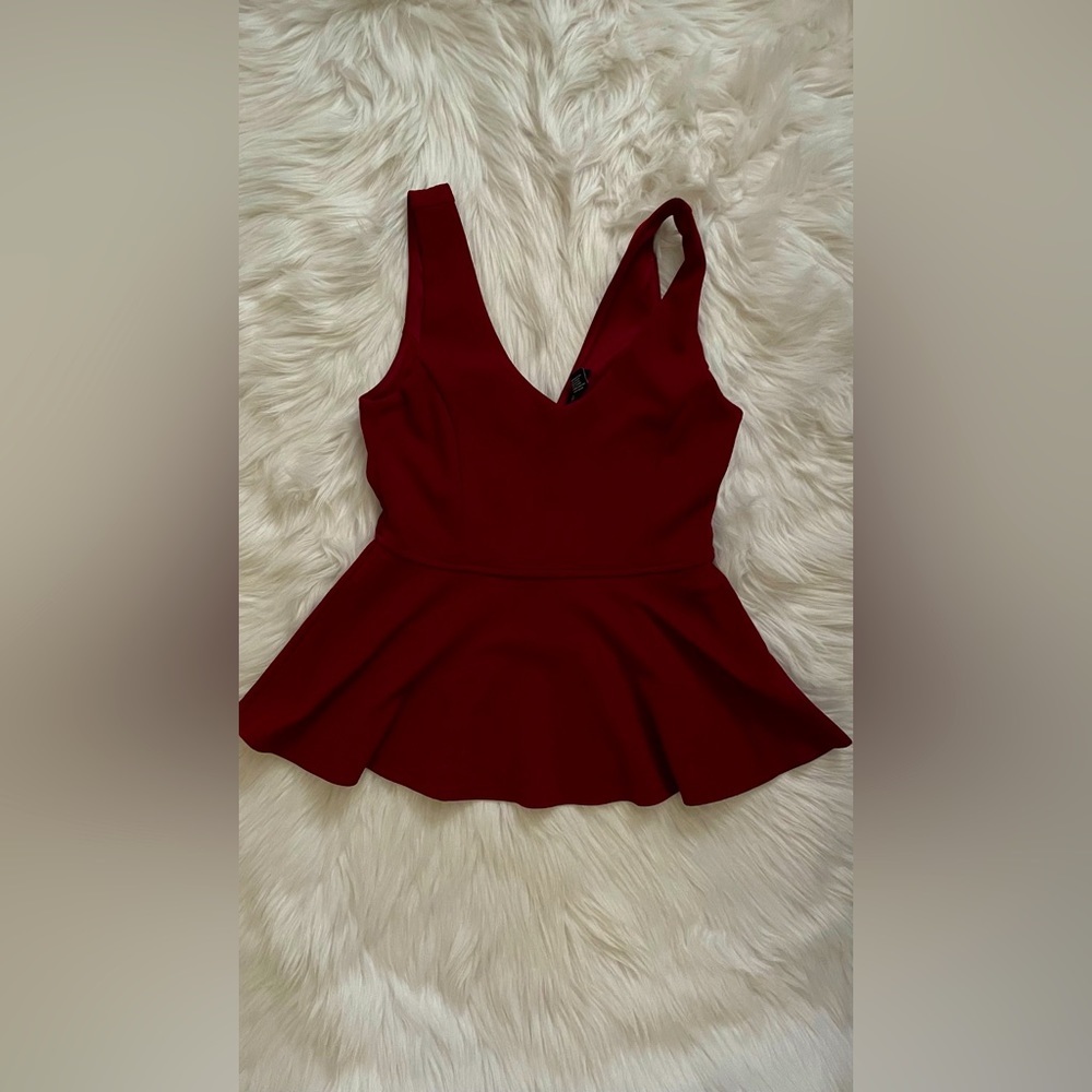 Tank top blouse deep red size M